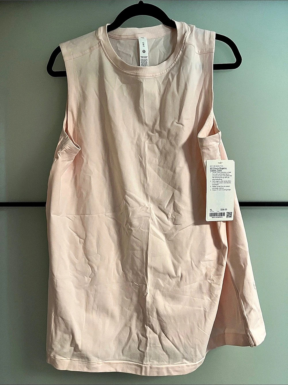 Lululemon All Yours Organic Cotton Tank Top in Pink Size XL NWT